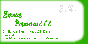 emma manowill business card